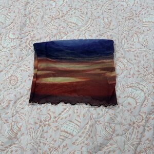 Glassons Strapless Mesh Tube Top – Sunset Print